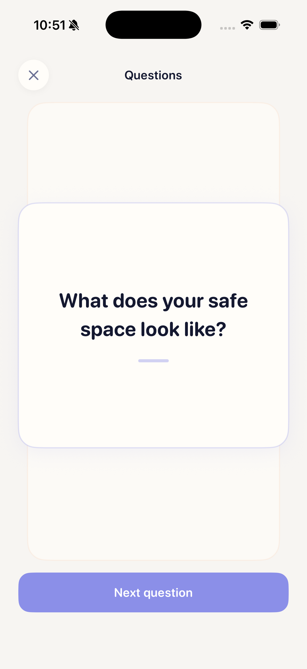 Open Question screen